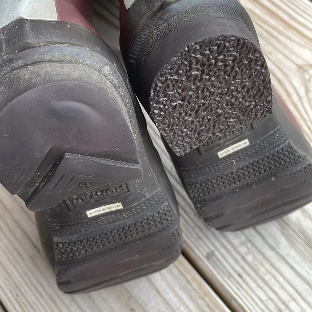 Hunter Original Tall Waterproof Rain Boots Burgundy Plum Women's Size 5